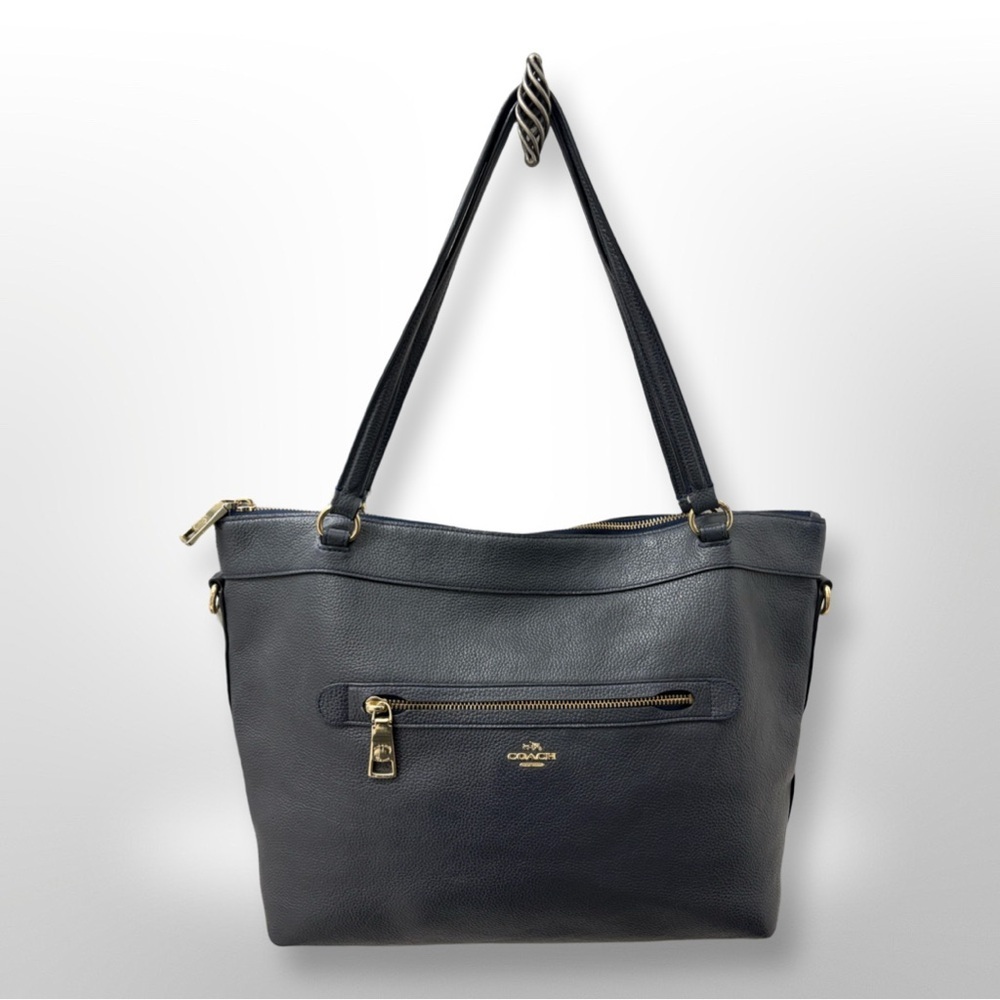 Coach Gray Pebbled Leather Taylor Tote Bag